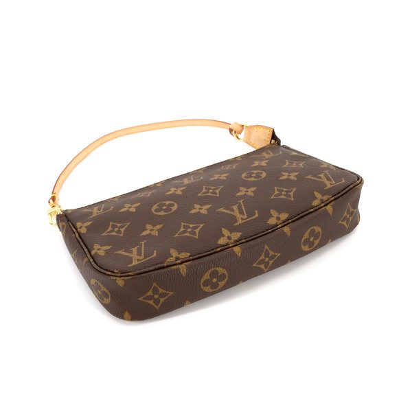 4 Louis Vuitton Monogram Pochette Accessoires Brown Gold Metal Fittings