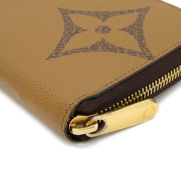 4 Louis Vuitton Monogram Giant Reverse Zippy Wallet Round Zipper Long Wallet