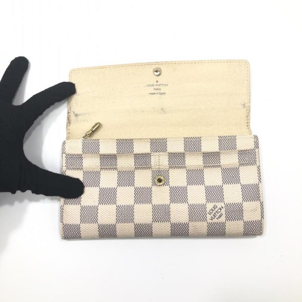 4 Louis Vuitton Damier Azur Portefeuille Sala Bi fold Long Wallet