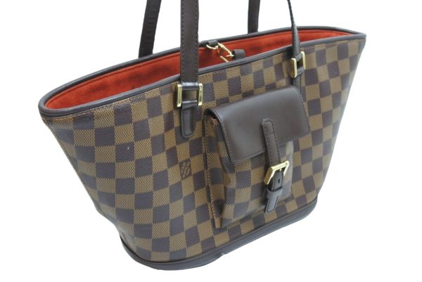 4 Louis Vuitton Shoulder Bag Tote Bag Manosque PM Damier Ebene Brown