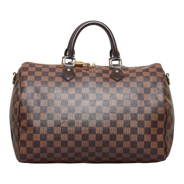 4 Louis Vuitton Damier Speedy 35 Bandouliere Ebene Brown Leather