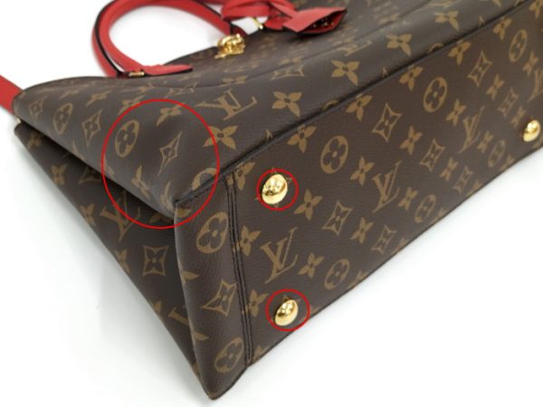 4 Louis Vuitton Flower Tote Bag 2way Shoulder Bag Monogram Coquelicot