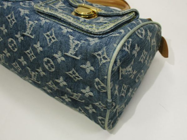 4 Louis Vuitton Neo Speedy Handbag Mini Boston Bag Monogram Denim Blue