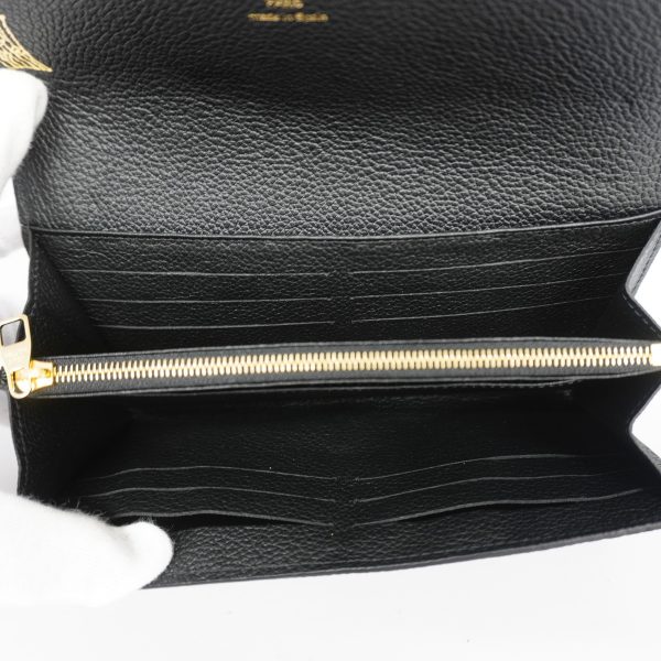 4 Louis Vuitton Bifold Long Wallet Monogram Implant Portefeuille Sarah Black