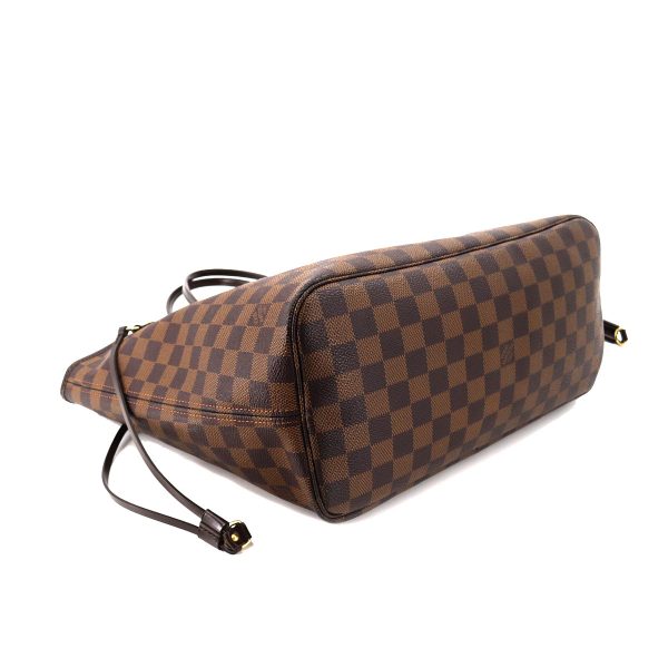 4 Louis Vuitton Damier Neverfull MM Tote Bag Ebene Cerise Brown Gold Hardware