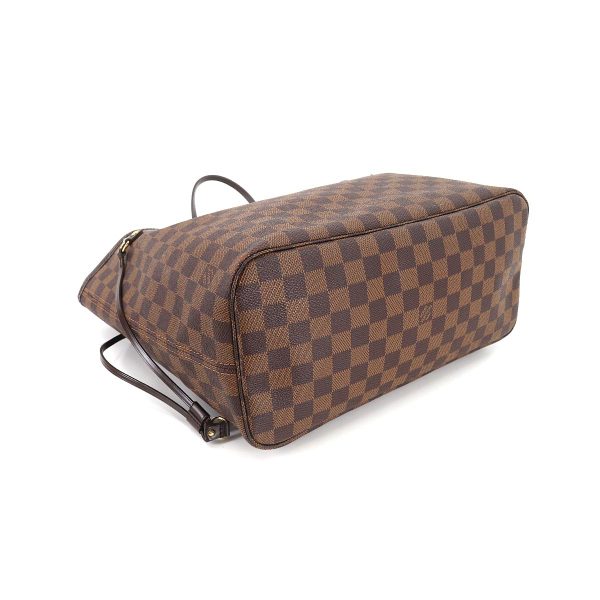 4 Louis Vuitton Damier Neverfull MM Tote Bag Ebene Cerise Brown Gold