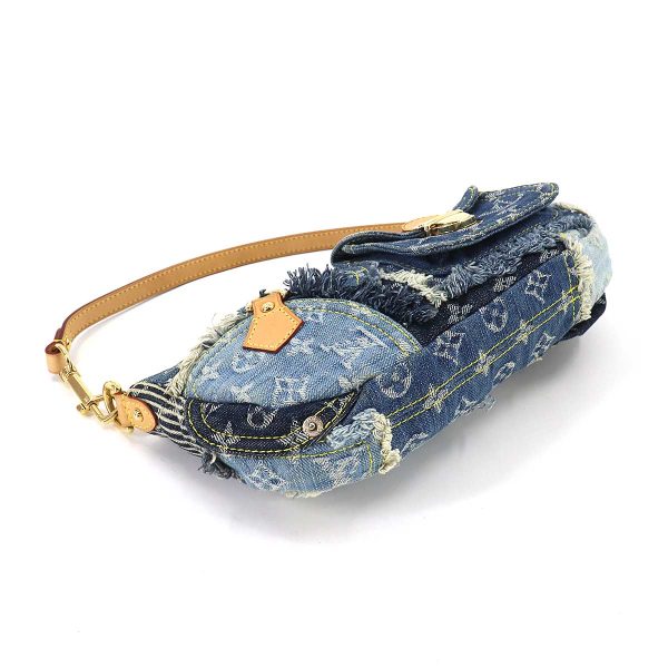 4 Louis Vuitton Monogram Denim Patchwork Pouchy Shoulder Bag Blue