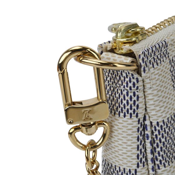 4 Louis Vuitton Mini Pochette Accessoire Damier Azur White