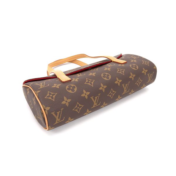 4 Louis Vuitton Monogram Sonatine Hand Bag Brown Gold Metal Fittings