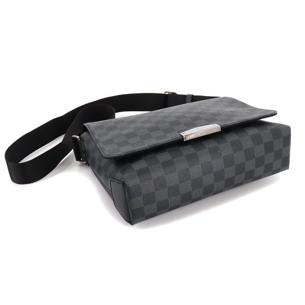 4 Louis Vuitton Damier Graphite District PM NV2 Shoulder Bag Black