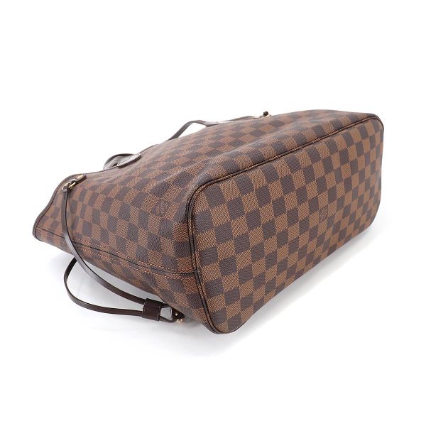 4 Louis Vuitton Damier Neverfull MM Tote Bag Ebene Cerise Brown Gold Hardware