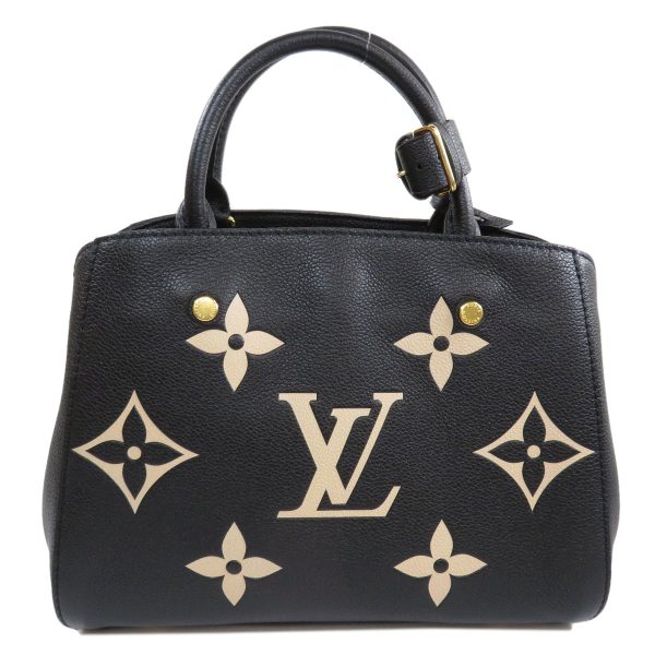 45701002 2 Louis Vuitton Montaigne BB Handbag Emplant Black x Beige