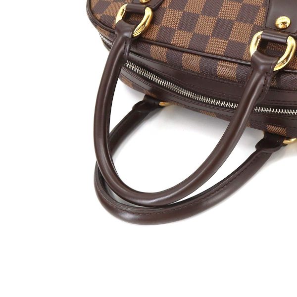 5 Louis Vuitton Damier Duomo Hand Bag Ebene Gold Metal Fittings