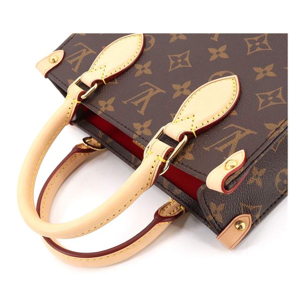 5 Louis Vuitton Monogram Sac Plat BB 2 Way Hand Shoulder Bag Brown