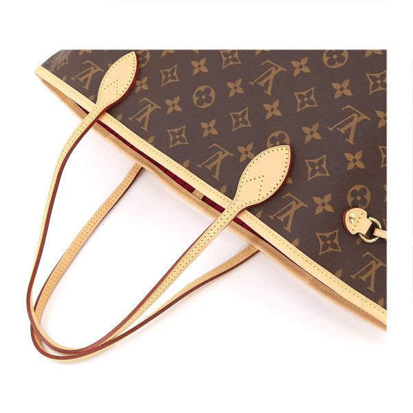 5 Louis Vuitton Monogram Neverfull MM Tote Bag Brown Pivoine