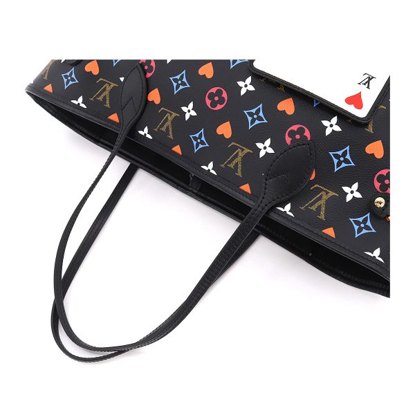 5 Louis Vuitton Game On Monogram Neverfull MM Tote Bag Noir