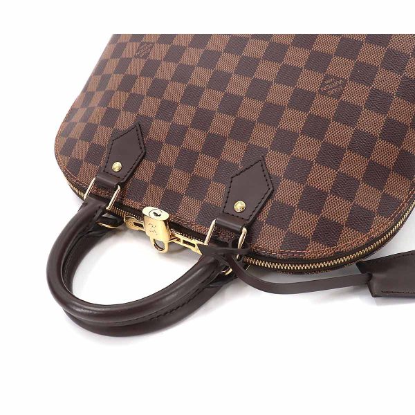 5 Louis Vuitton Damier Alma PM Hand Bag Ebene Brown Gold Metal Fittings