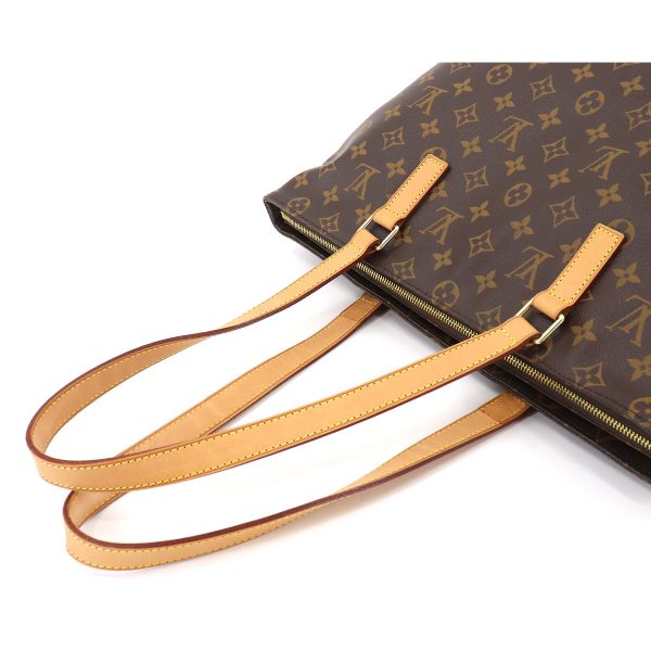 5 Louis Vuitton Monogram Cabas Mezzo Tote Bag Brown Gold Metal Fittings