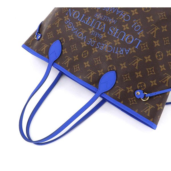 5 Louis Vuitton Monogram Ikat Flower Neverfull MM Tote Bag Grand Blue