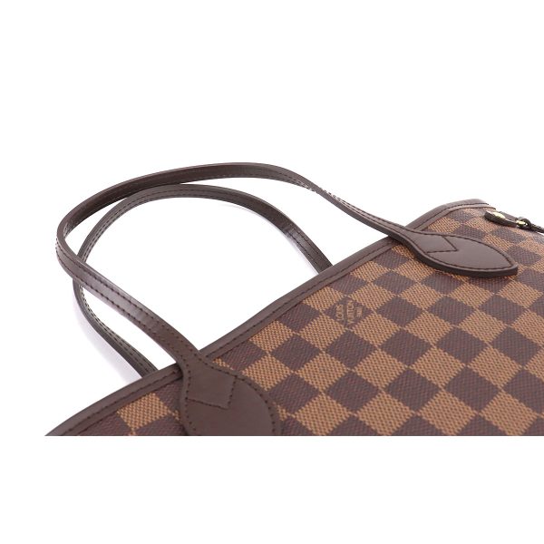 5 Louis Vuitton Damier Neverfull PM Tote Bag Ebene Brown Gold Hardware