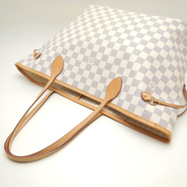 5 Louis Vuitton Damier Azur Neverfull MM Tote Bag White