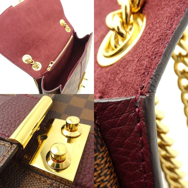 5 Louis Vuitton Damier Wight Bordeaux Chain Shoulder Bag