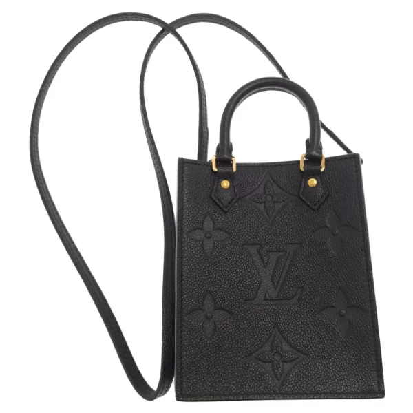 5 Louis Vuitton Monogram Implant Petite Sac Plat Shoulder Bag Black