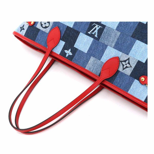 5 Louis Vuitton Patchwork Denim Monogram Neverfull MM Tote