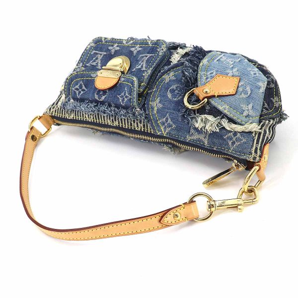 5 Louis Vuitton Monogram Denim Patchwork Pouchy Shoulder Bag Blue