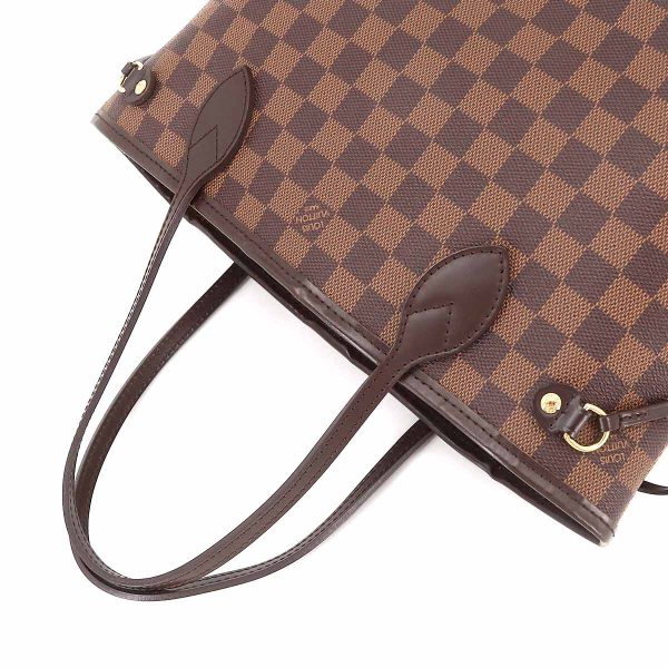 5 Louis Vuitton Damier Neverfull PM Tote Bag Ebene Series Brown