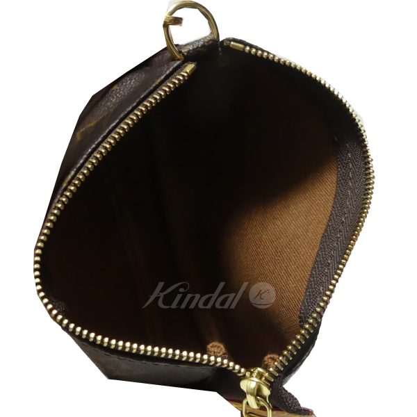 5 Louis Vuitton Mini Pochette Accessoire Monogram Chain Hand Bag Brown