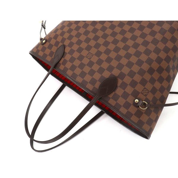 5 Louis Vuitton Damier Neverfull MM Tote Bag Brown Gold Metal Fittings