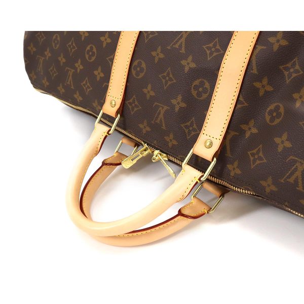 5 Louis Vuitton Monogram Keepall 55 Boston Bag Brown