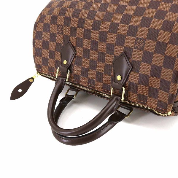 5 Louis Vuitton Damier Speedy 30 Hand Bag Ebene Brown Gold Hardware