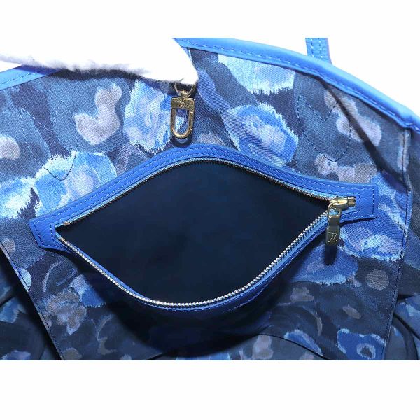 6 Louis Vuitton Monogram Ikat Flower Neverfull MM Tote Bag Grand Blue