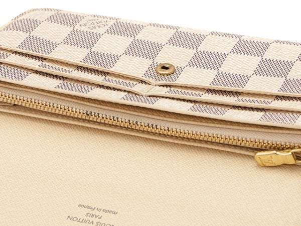 6 Louis Vuitton Damier Azur Portefeuille Sarah Long Wallet