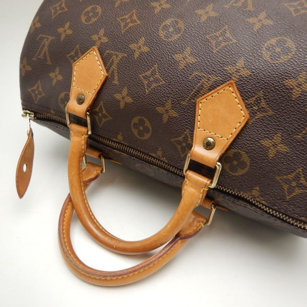 6 Louis Vuitton Monogram Speedy 30 Handbag Brown