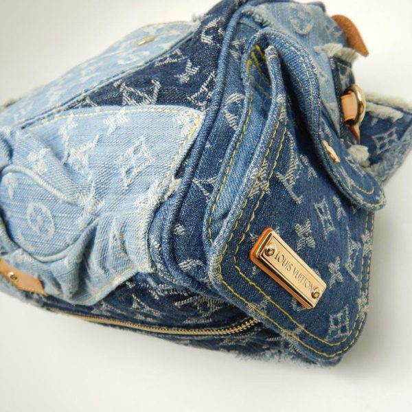 6 Louis Vuitton Monogram Denim Speedy 30 Blue Boston Bag