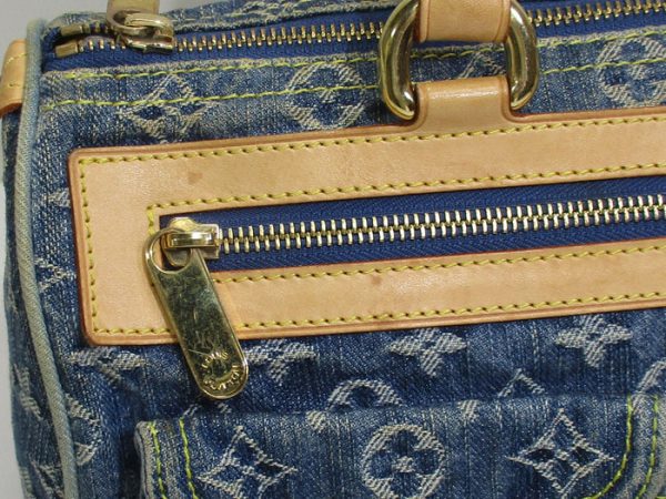 6 Louis Vuitton Neo Speedy Handbag Mini Boston Bag Monogram Denim Blue