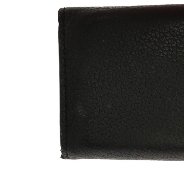 6 Louis Vuitton Portefeuille Lock Mini 3 fold Wallet Noir Calf Leather