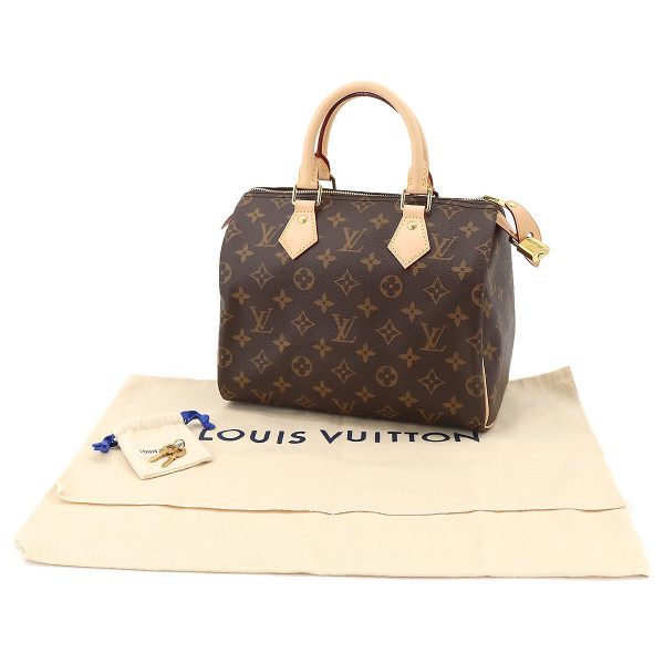 6 Louis Vuitton Monogram Speedy 25 Hand Bag Brown