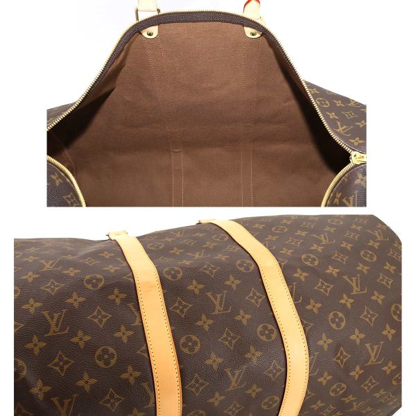 6 Louis Vuitton Monogram Keepall 55 Boston Bag Brown