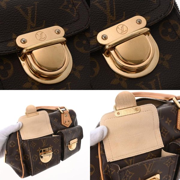 6 Louis Vuitton Monogram Manhattan PM Brown Canvas Handbag