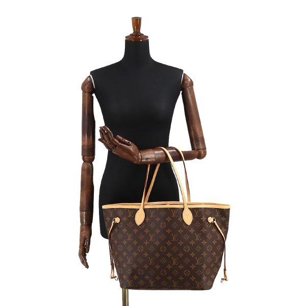 7 Louis Vuitton Monogram Neverfull MM Tote Bag Brown Pivoine