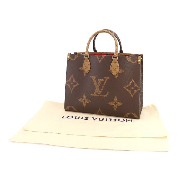 7 Louis Vuitton Giant Monogram On The Go MM 2 Way Tote Shoulder Bag