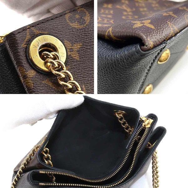 7 Louis Vuitton Monogram Surene BB Chain Shoulder Bag Leather Brown Noir