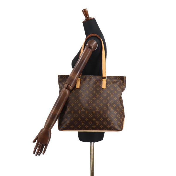 7 Louis Vuitton Monogram Cabas Mezzo Tote Bag Brown Gold Metal Fittings