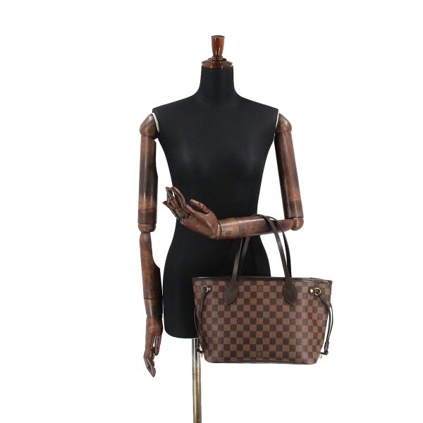 7 Louis Vuitton Damier Neverfull PM Tote Bag Brown Gold Hardware