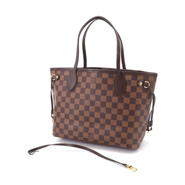 7 Louis Vuitton Damier Neverfull PM Tote Bag Ebene Brown Gold Hardware