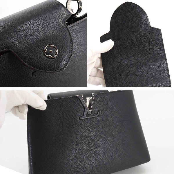 7 Louis Vuitton Capucines MM Shoulder Bag Taurillon Leather Black